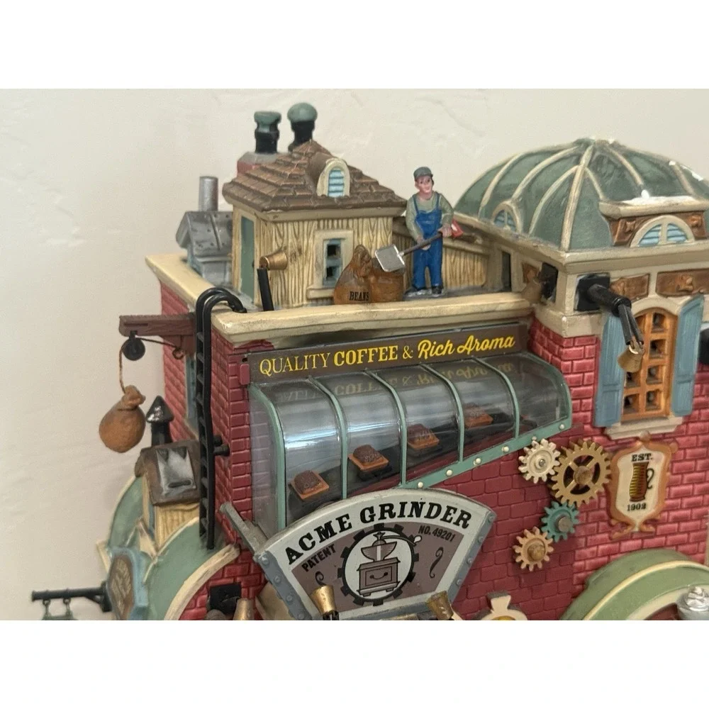 Lemax Vintage Grind Coffee Company Sights & Sounds Tested Working Read